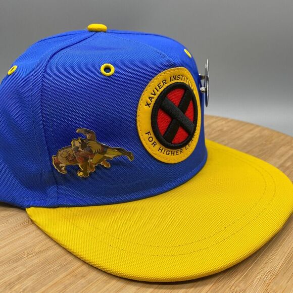 X-Men Disney D23 Expo Exclusive Hat Blue Yellow 2 Pins Marvel Xavier Animated - Picture 2 of 14
